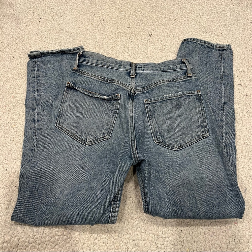 Agolde Riley High Rise Straight Crop Rigid Jeans in Emulsion - Picture 7 of 8